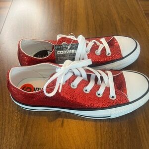 Converse Red Sequin Sneakers